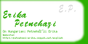 erika petnehazi business card